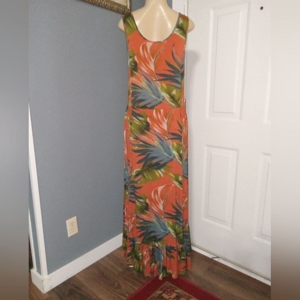 SOFT SURROUNDINGS SLEEVELESS FLORAL MAXI DRESS SZ M - Picture 7 of 8